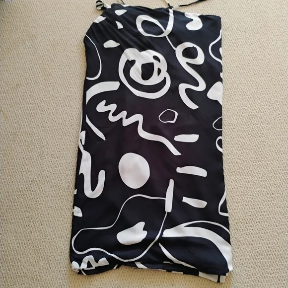 World Market Goa Harem Jumpsuit Black Baggy Romper Abstract Artsy S/M SIZE 2-8 - Picture 10 of 12